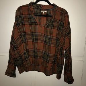 Madewell long sleeve flannel blouse!